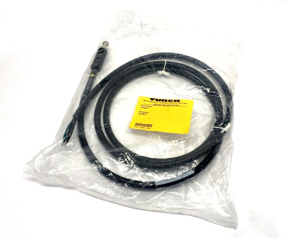 Turck RSP46PS-2 Power Cordset M12 Male 4-Pin 2m UX14876 - Maverick Industrial Sales