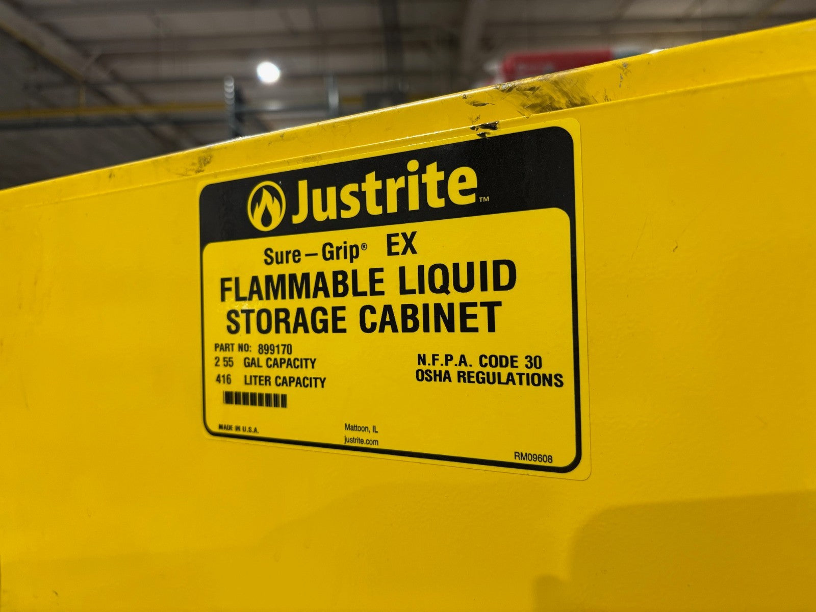 Justrite 899170 Sure-Grip EX Flammable Liquid Storage Cabinet, 2-55 Gal Capacity - Maverick Industrial Sales