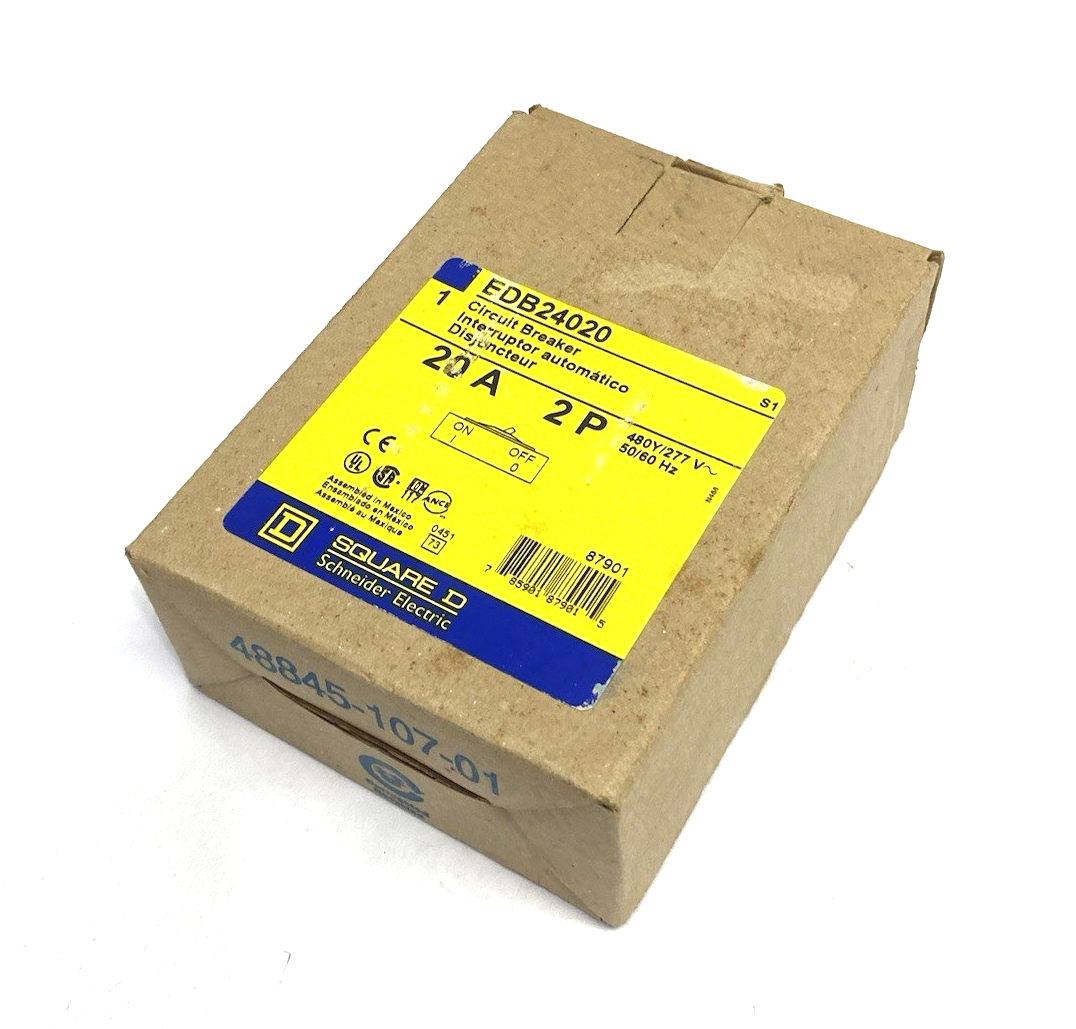 Square D EDB24020 Mini Circuit Breaker, E-Frame, 20A, 2 pole Bolt-on TAA - Maverick Industrial Sales