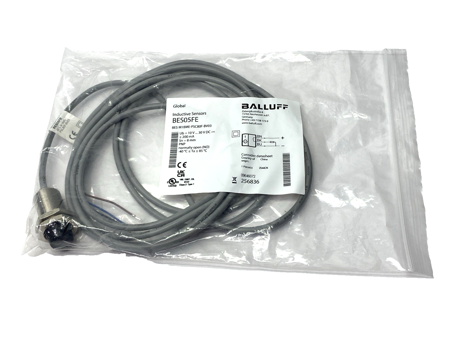 BES05FE | Balluff Inductive Proximity Sensors M18 8mm Range BES M18ME-PSC80F-BV03 - New - Maverick Industrial Sales