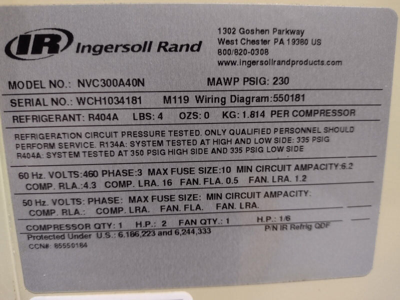 Ingersoll Rand NVC300A40N 230 PSIG Compressed Air Dryer - Maverick Industrial Sales