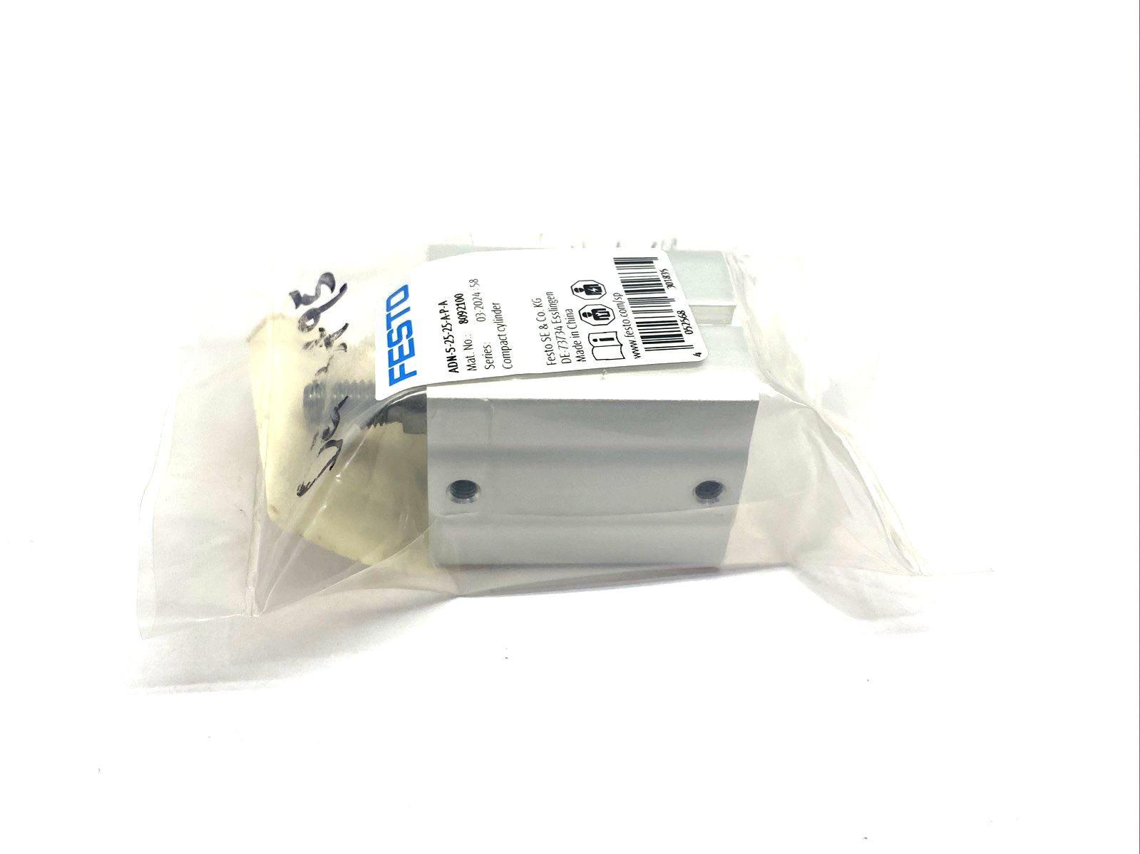 Festo ADN-S-25-25-A-P-A Compact Cylinder 25mm Bore 25mm Stroke 8092100 - Maverick Industrial Sales