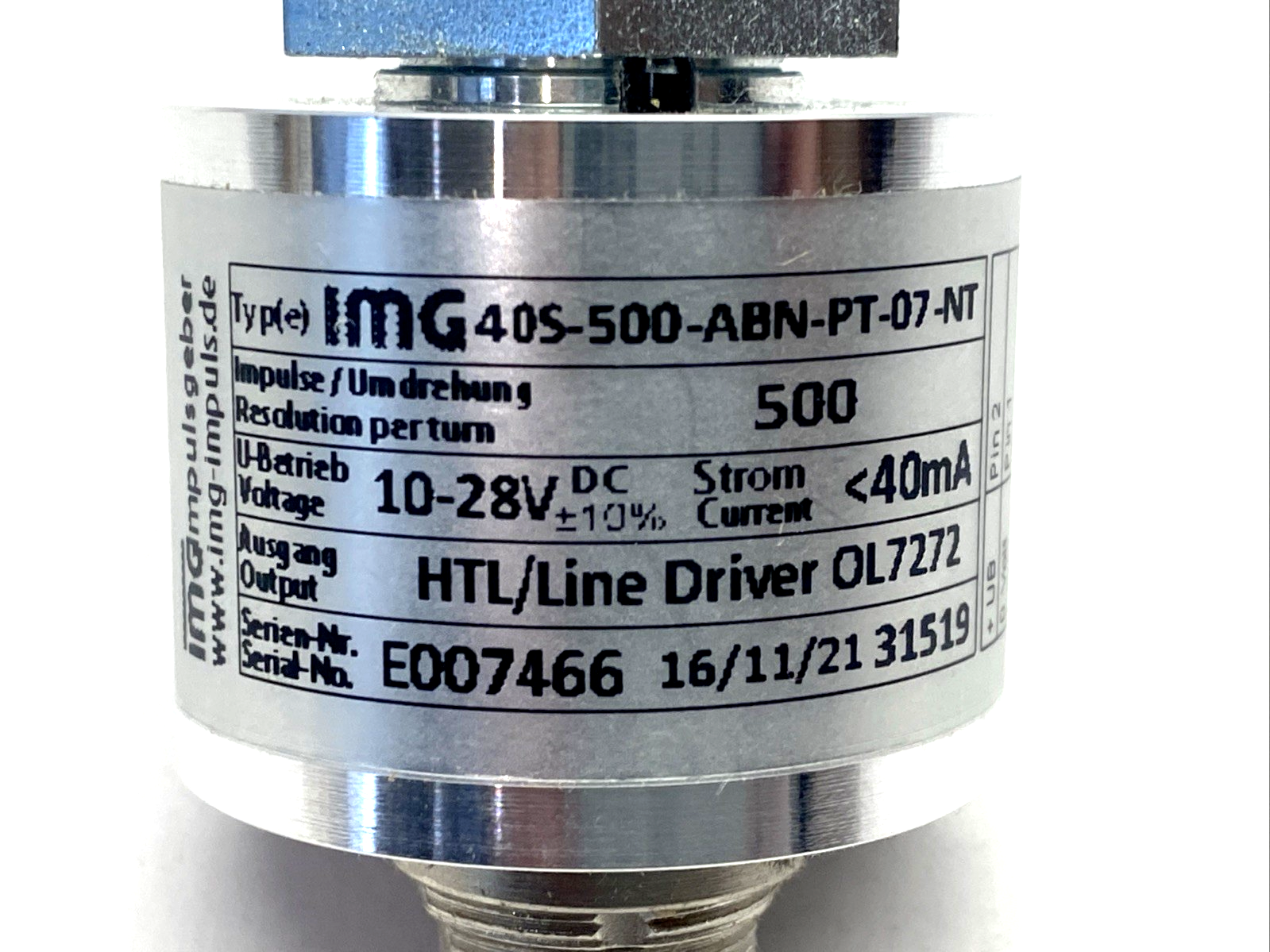 IMG 40S-500-ABN-PT-07-NT Rotary Shaft Encoder 16-086-11520 - Maverick Industrial Sales