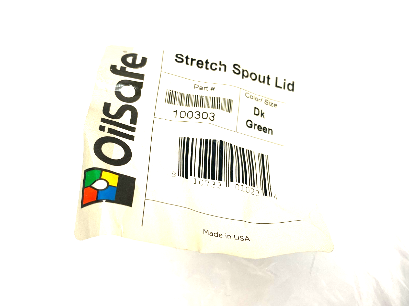 100303 | Oilsafe Stretch Spout Lid, Dark Green - New - Maverick Industrial Sales