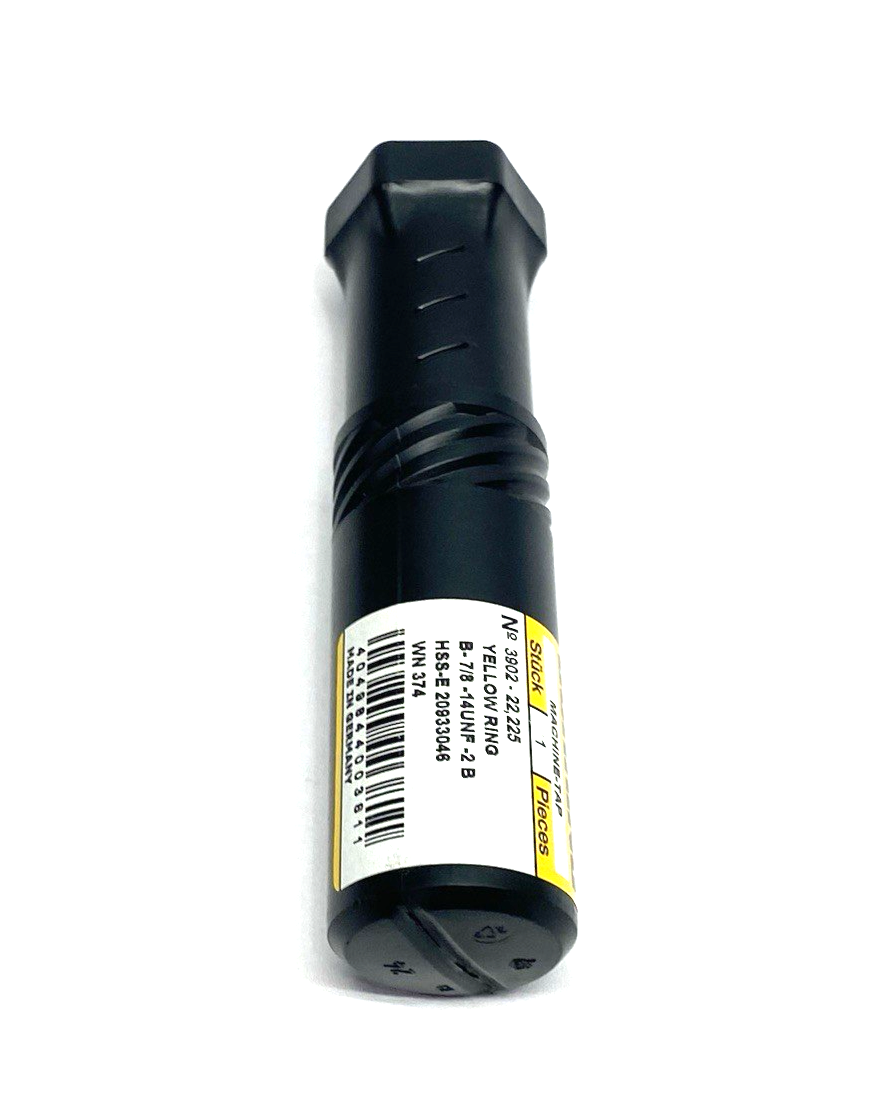 9039020222250 | Guhring 3902-22,225 High Perf. Yellow Ring Tap 7/8-14 2B Spiral - New – Open box - Maverick Industrial Sales