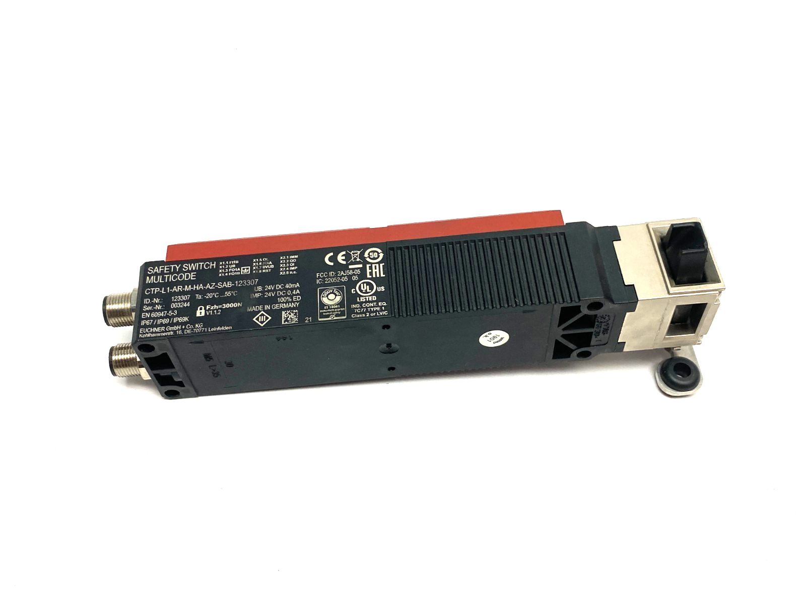 CTP-L1-AR-M-HA-AZ-SAB-123307,123307 | Euchner CTP-L1-AR-M-HA-AZ-SAB-123307 Multicode Guard Locking Safety Switch - Used - Maverick Industrial Sales