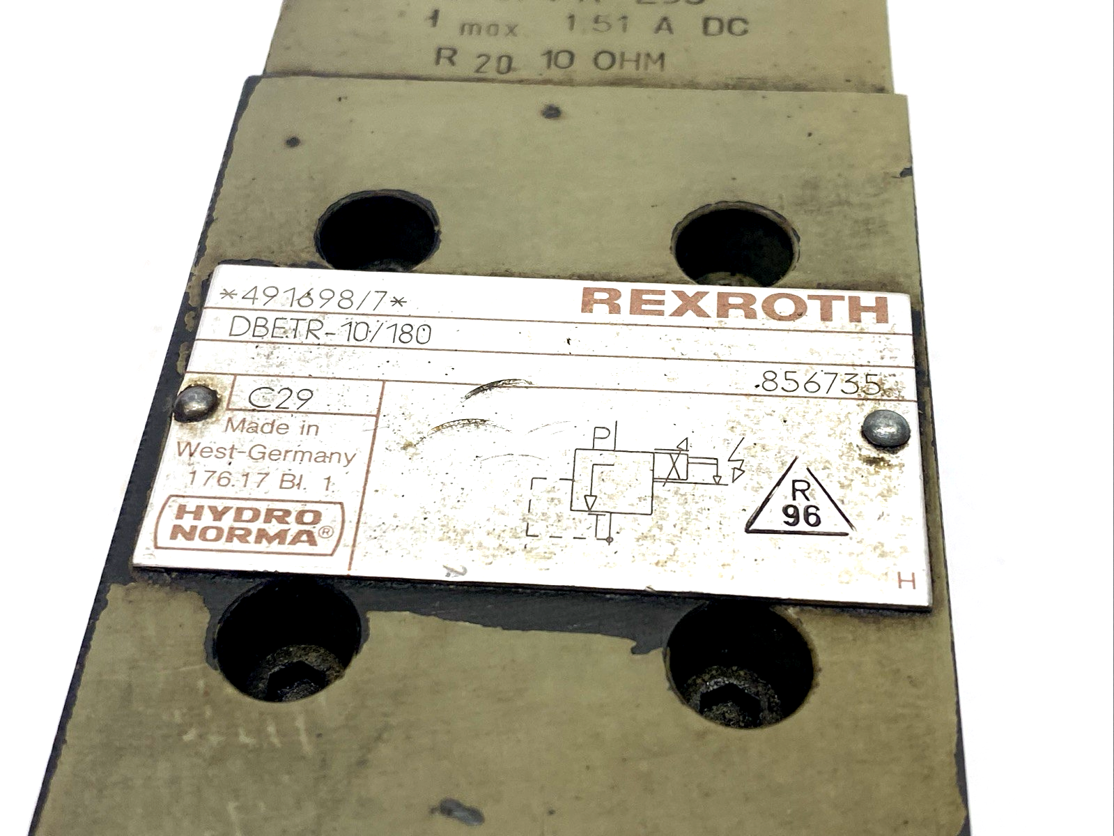 Rexroth Hydronorma DBETR-10/180 Pressure Relief Valve - Maverick Industrial Sales