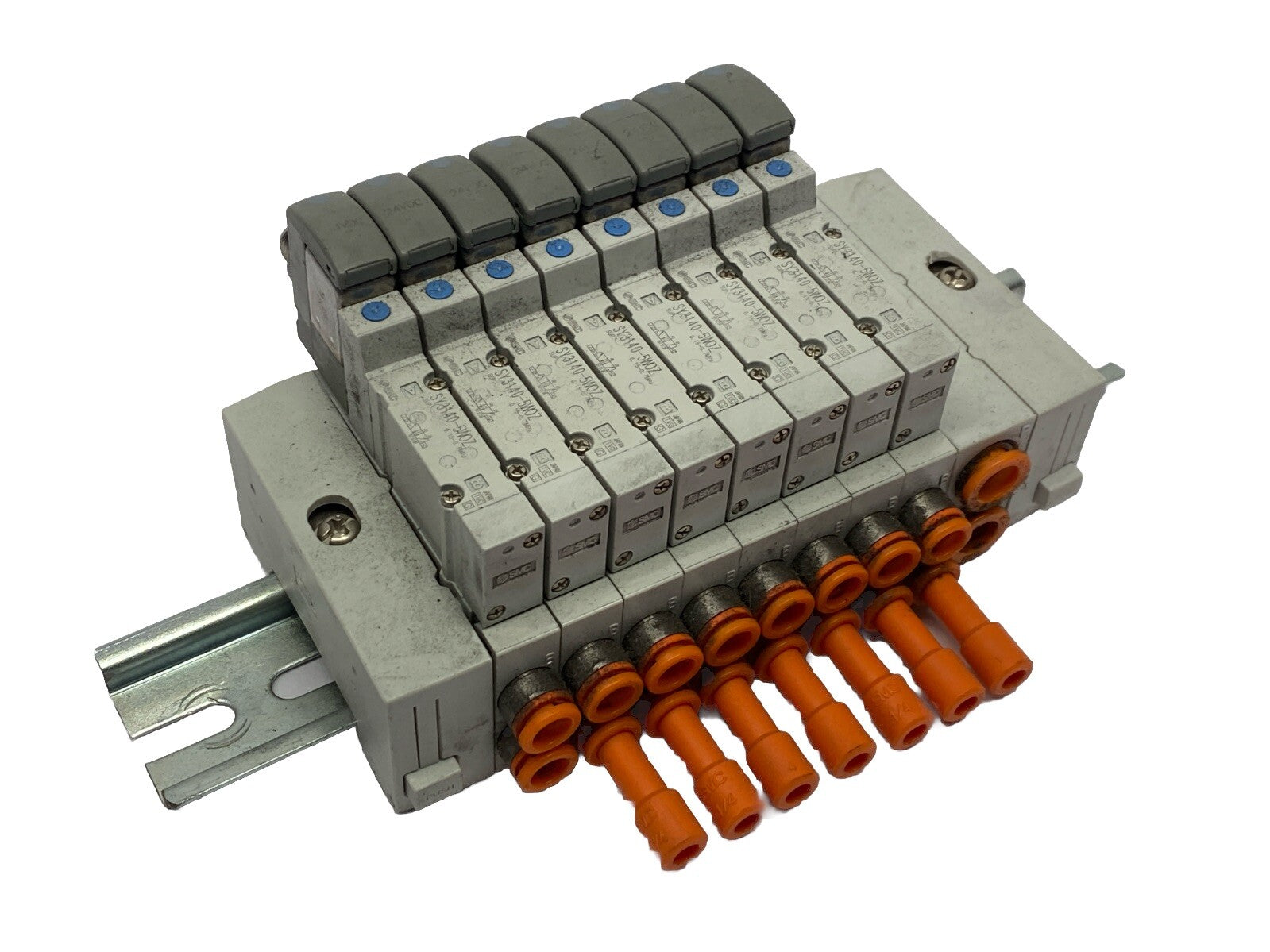 SMC SS5Y3-60-07U Cassette Style Manifold 7 Station w/ SY3140-5WOZ Solenoid Valve - Maverick Industrial Sales
