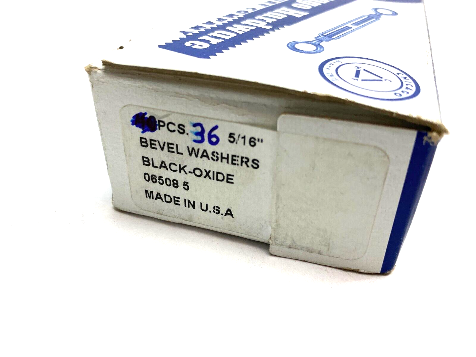 Chicago Hardware 065085 Black-Oxide Square Bevel Washer 5/16" BOX OF 36 - Maverick Industrial Sales