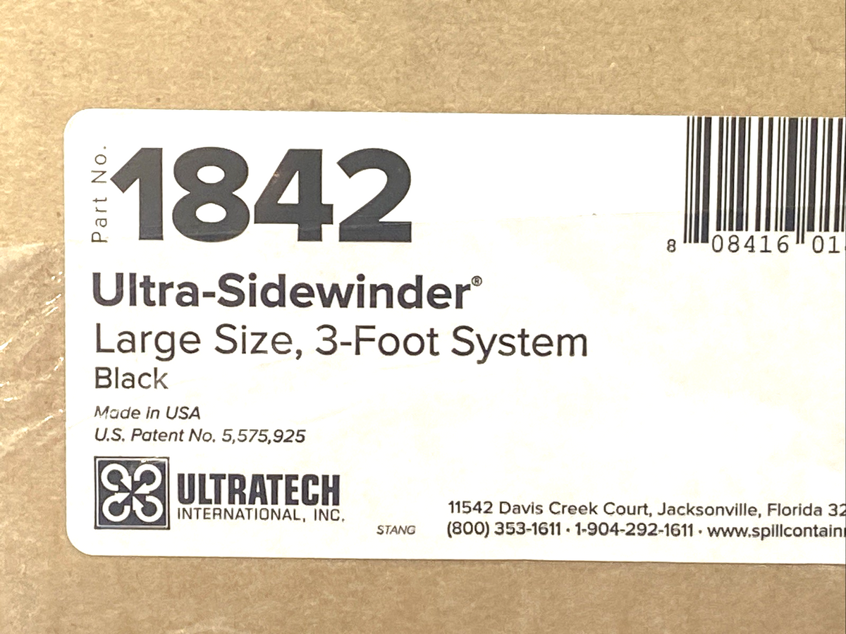 1842 | Ultratech Ultra-Sidewinder Large 3ft System Black BOX OF 10 - New – Open box - Maverick Industrial Sales