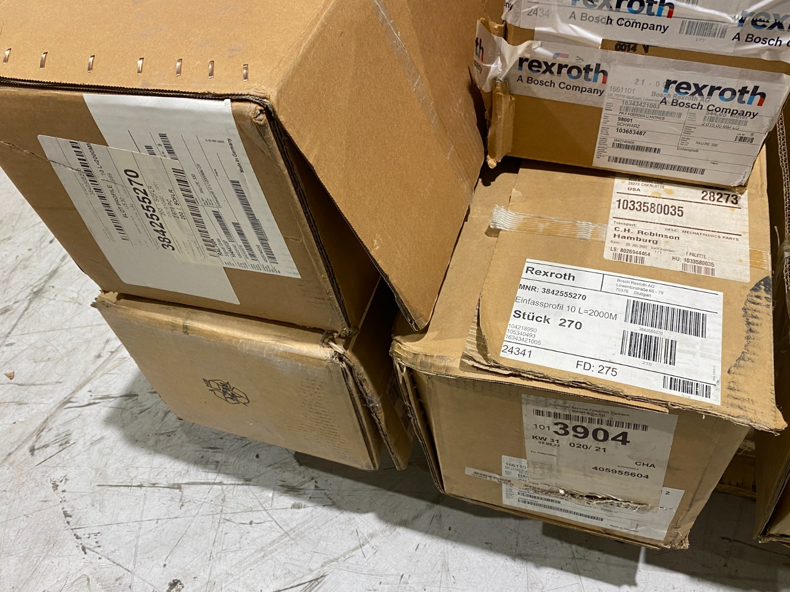 Rexroth 3842146906 & 3842555270 Slot Profile L=2000 Gray, Black LOT OF 1200 - Maverick Industrial Sales