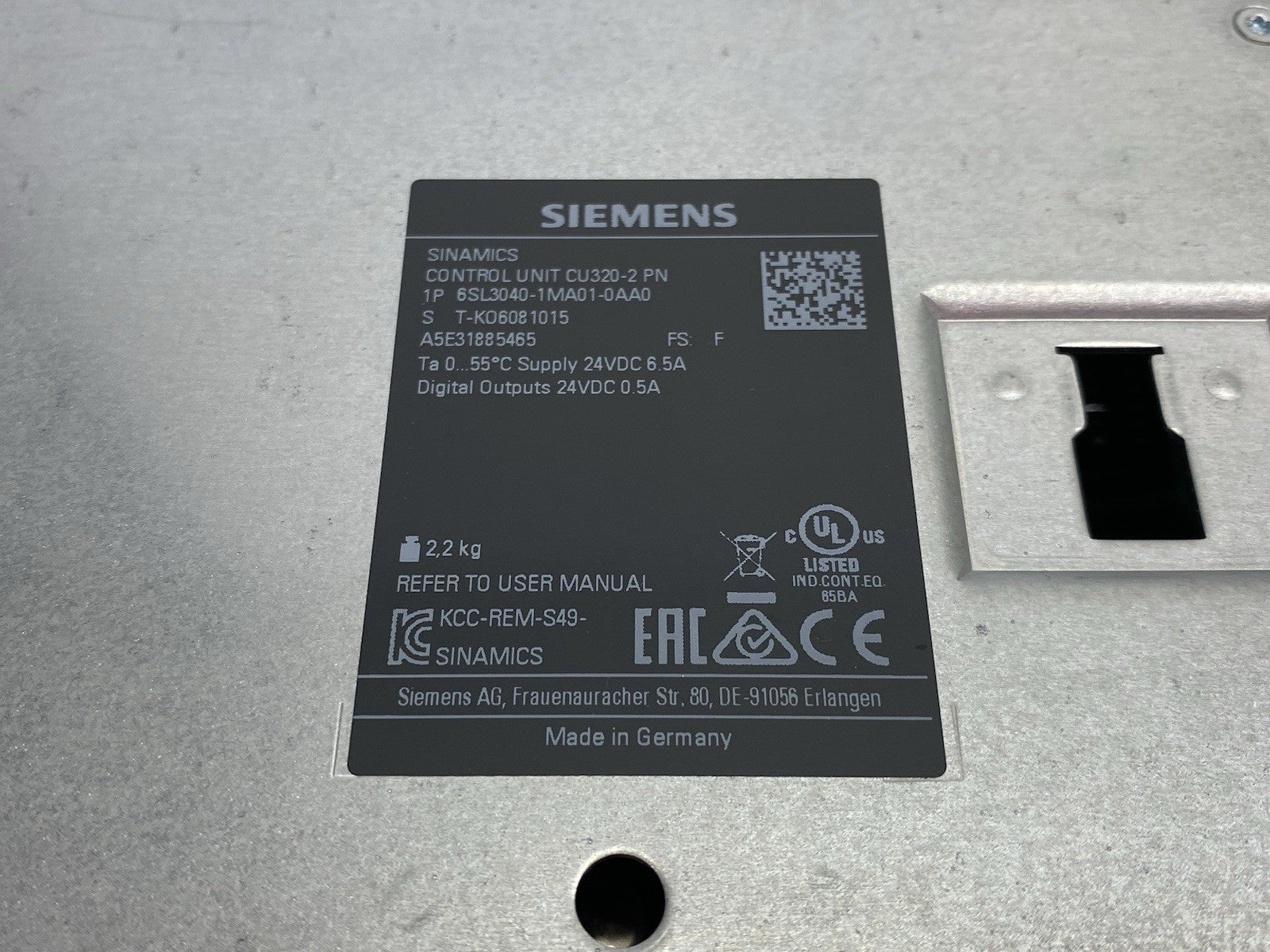 6SL3040-1MA01-0AA0 | Siemens SINAMICS Control Unit CU320-2 PN w/o Flash Card - Used - Maverick Industrial Sales