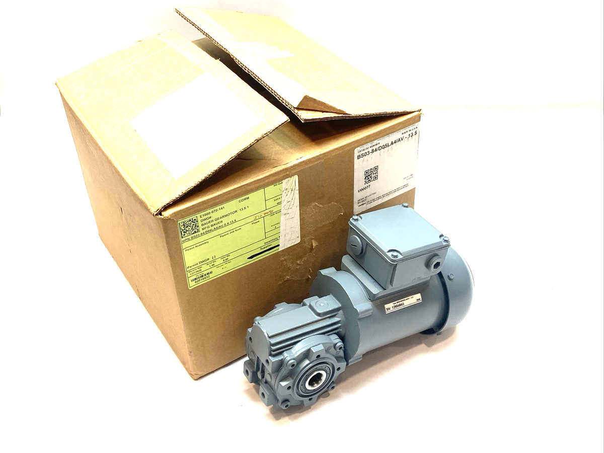 BS03-84/D05LA4/AV-13.5 | Bauer Gearmotor 0.4HP 0.3kW H1/II/A - New – Open box - Maverick Industrial Sales