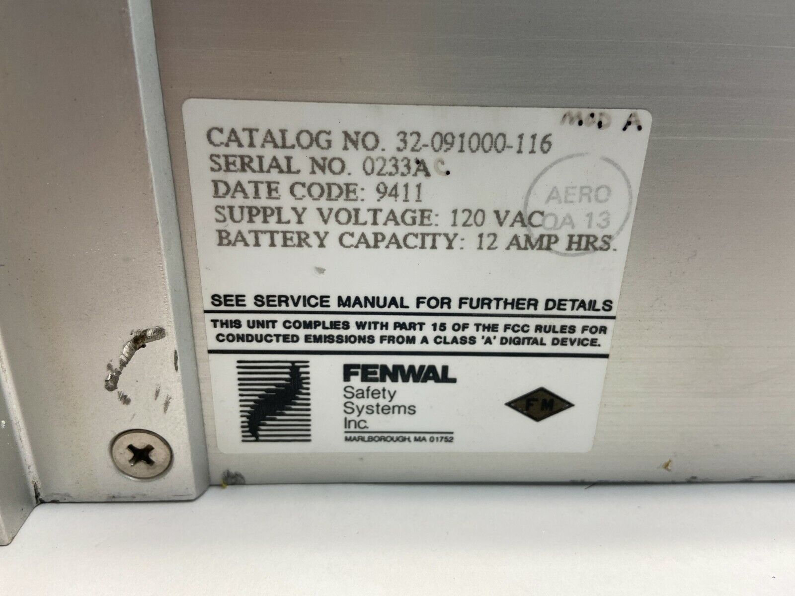 Fenwal Protection Systems 32-091000-116 Control Power Unit Model 91000 - Maverick Industrial Sales