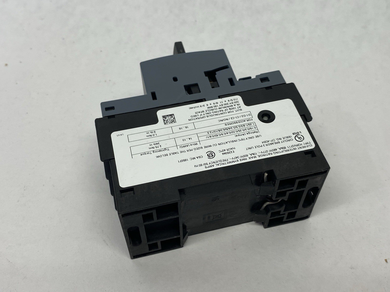 Siemens 3RV2711-1ED10 SIRIUS Motor Starter Circuit Breaker Frame, Size S00, 3P - Maverick Industrial Sales