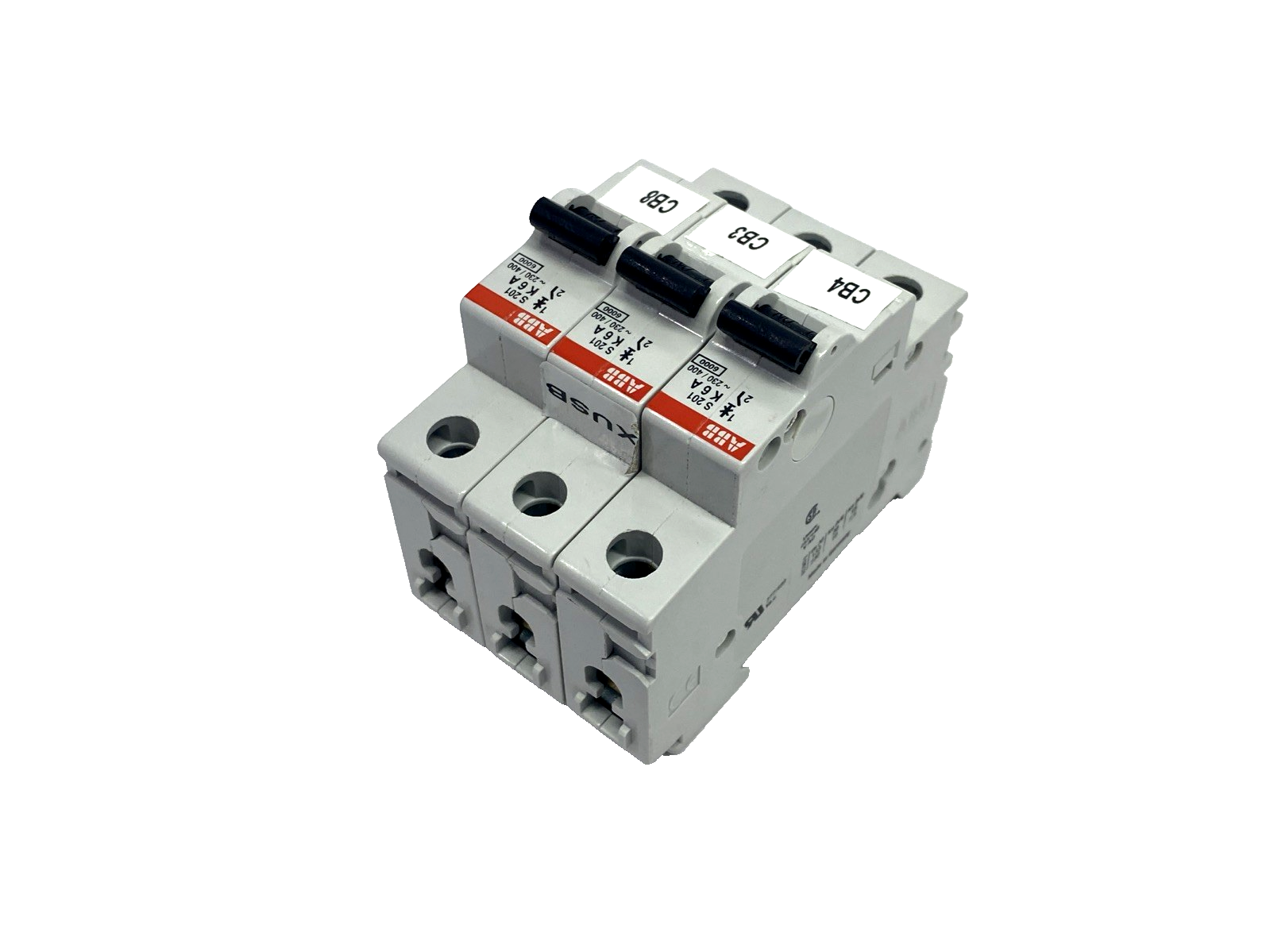 2CDS251001R0377,S201-K6 | ABB S201-K6 Miniature Circuit Breaker 6A 1-Pole 2CDS251001R0377 LOT OF 3 - Used - Maverick Industrial Sales