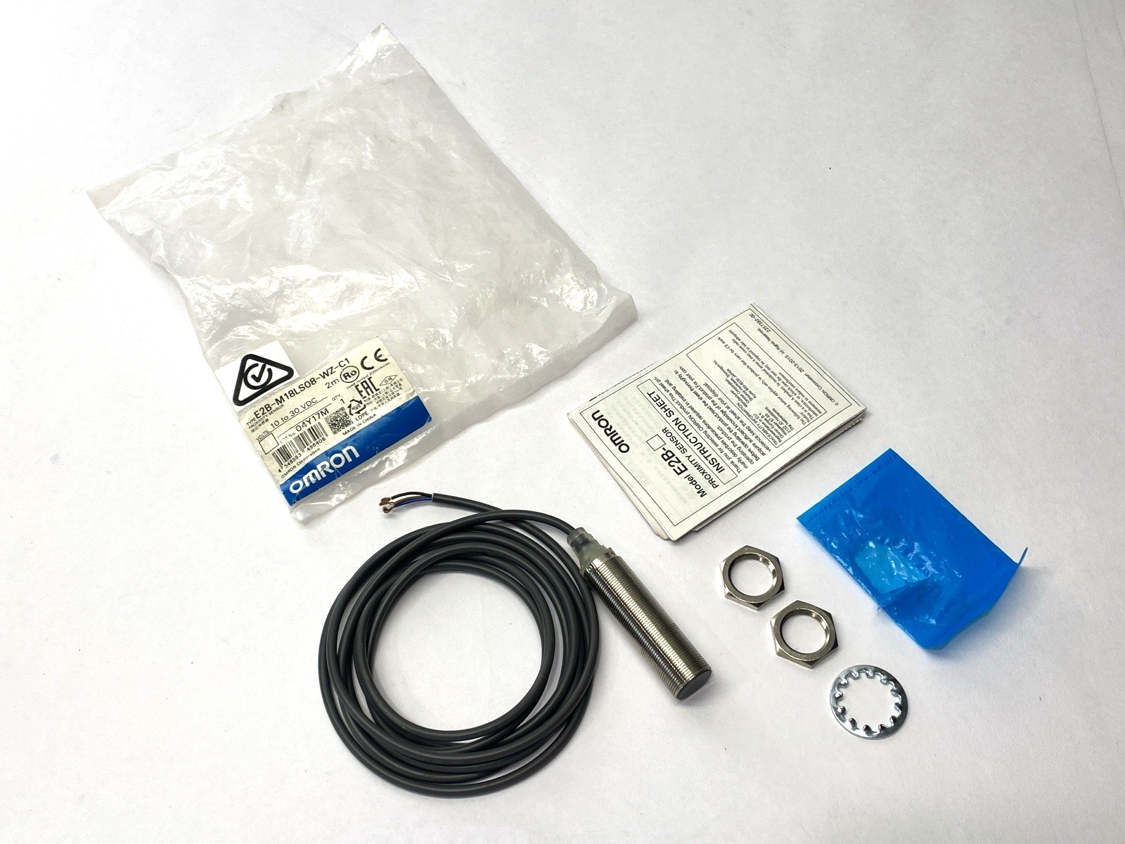 Omron E2B-M18LS08-WZ-C1 Inductive Proximity Sensor 2m 10-30VDC - Maverick Industrial Sales