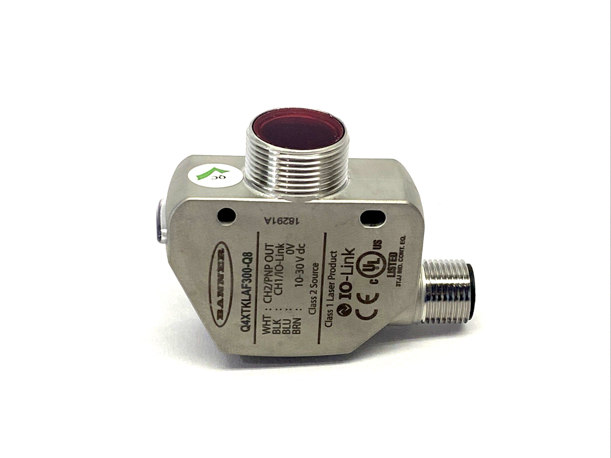 Banner Q4XTKLAF300-Q8 Laser Adjustable Field Photoelectric Sensor 4Pin M12 95301 - Maverick Industrial Sales