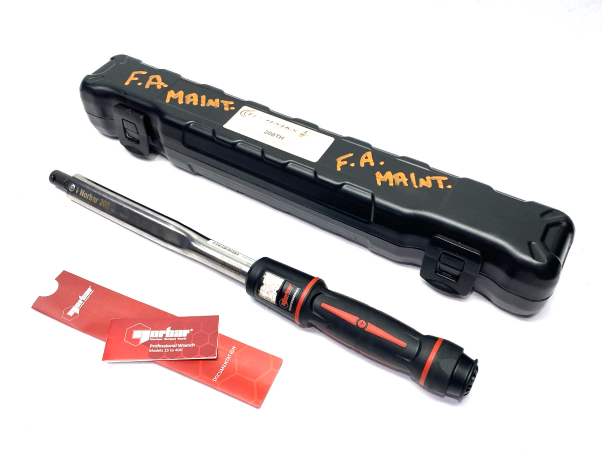 Norbar 15064 Model 200 Professional 40-200Nm 16mm Changeable Head Torque Wrench - Maverick Industrial Sales