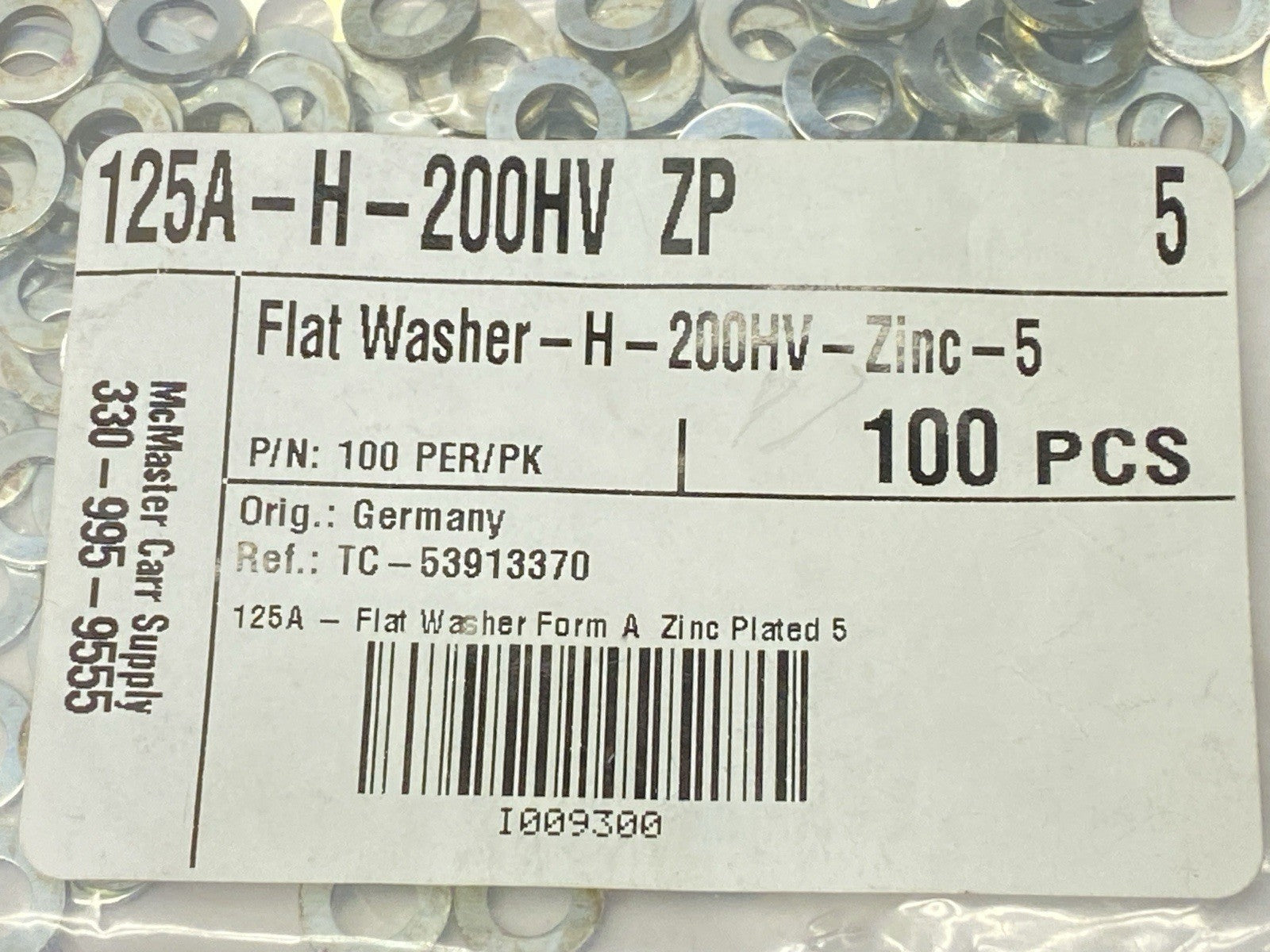 125A-H-200HV ZP | 125A Flat Washer Form A Zinc Plated 6 LOT OF 100 - New – Open box - Maverick Industrial Sales