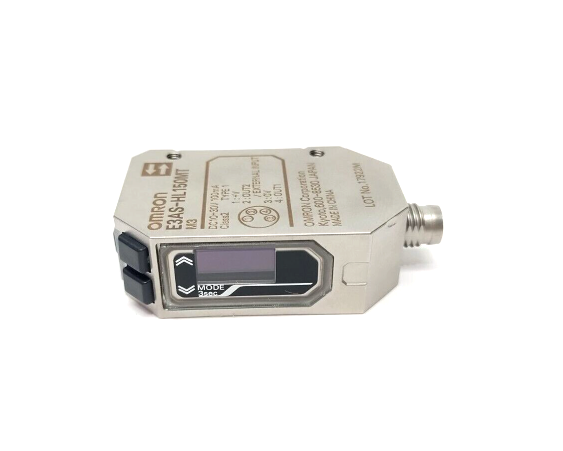 Omron E3AS-HL150MT Photoelectric Sensor, Spot Beam 35-150mm, PNP, M8 4-Pin - Maverick Industrial Sales
