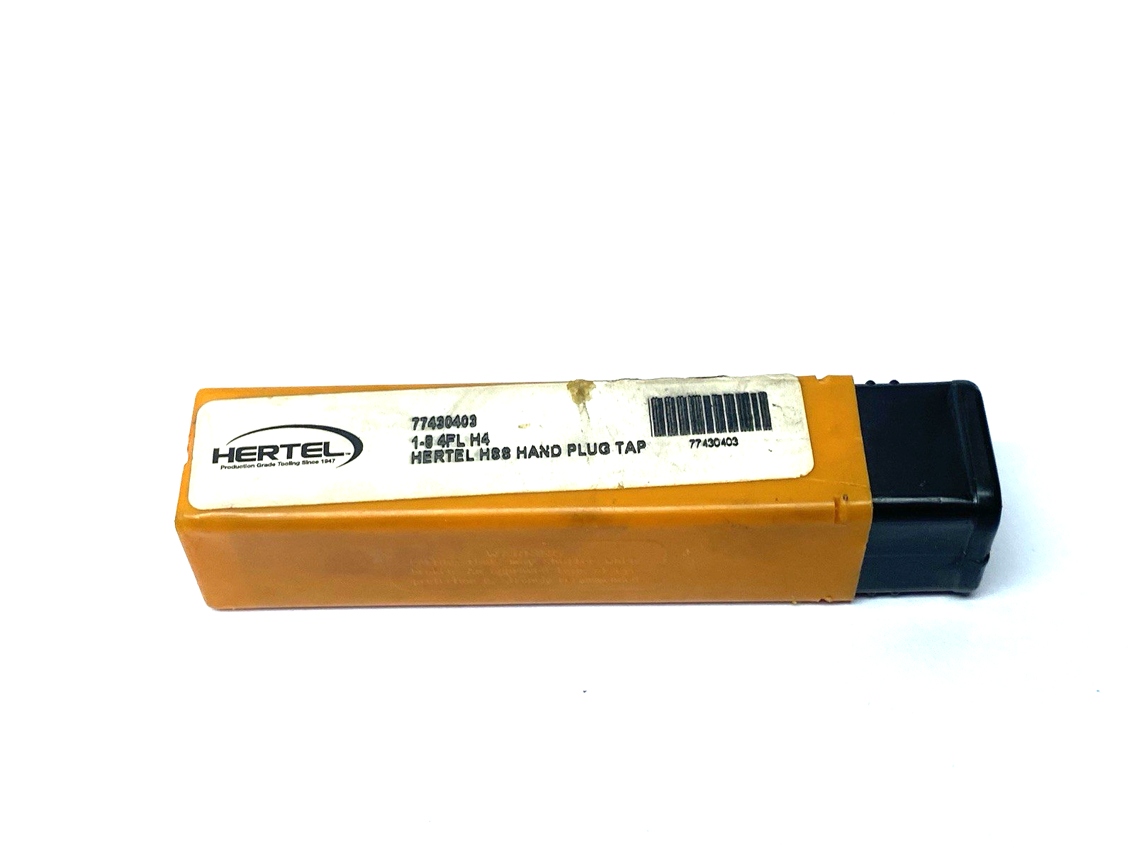 77430403 | Hertel Straight Flute Tap: 1-8 UNC, 4 Flute, Plug Chamfer, 3B Class - New – Open box - Maverick Industrial Sales