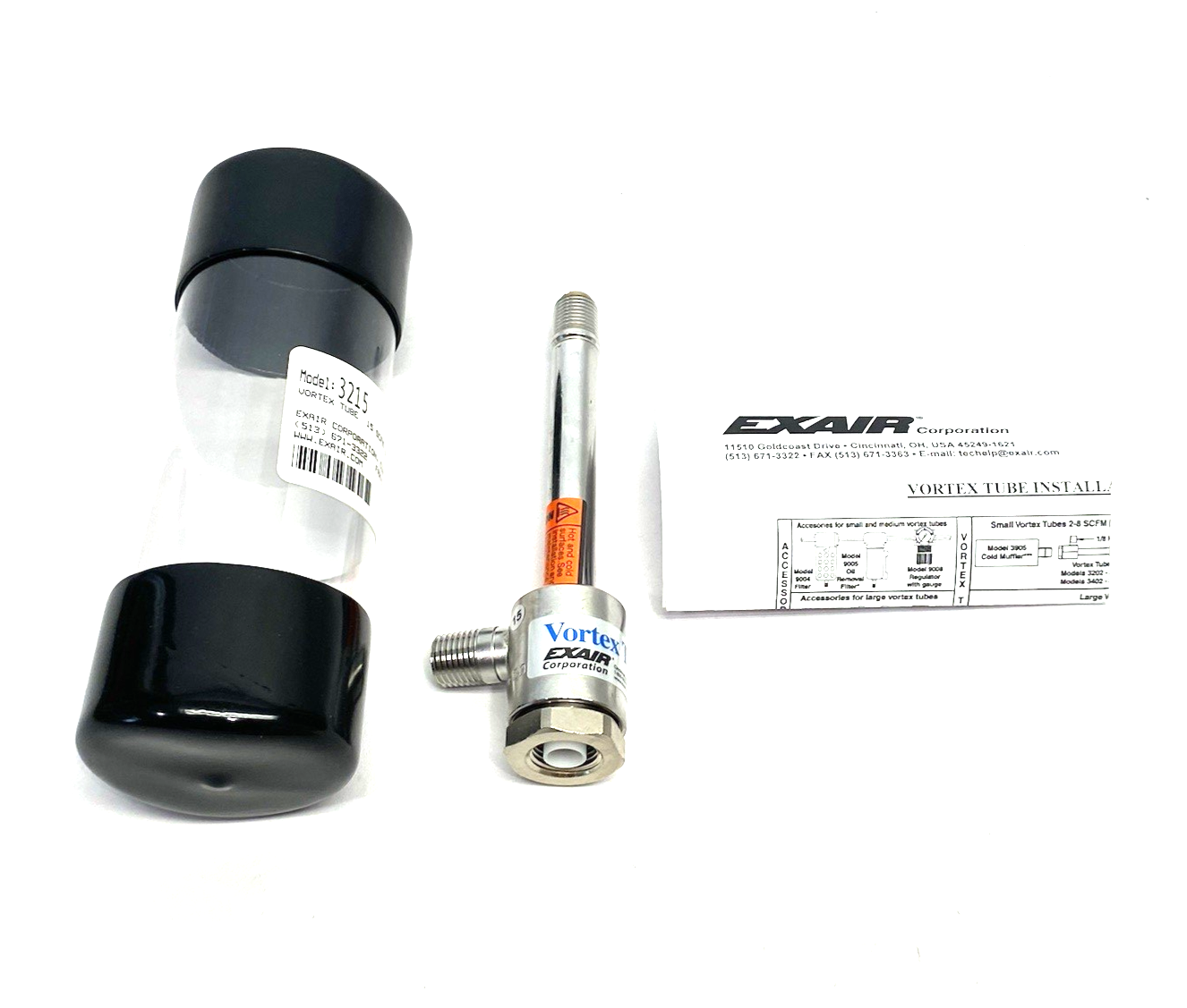 Exair 3215 Stainless Steel Vortex Tube 15 SCFM/425 SLPM - Maverick Industrial Sales
