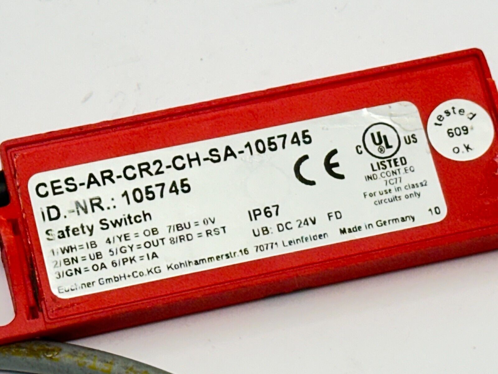 Euchner CES-AR-CR2-CH-SA-105745 Multicode Safety Switch 105745 DAMAGED MOUNT - Maverick Industrial Sales