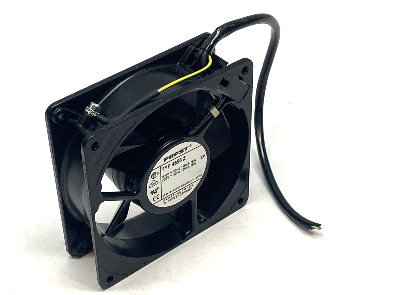 Papst TYP 4656 Z Axial Fan 230VAC 119mm x 119mm x 38mm 4656Z MISSING COVERS - Maverick Industrial Sales