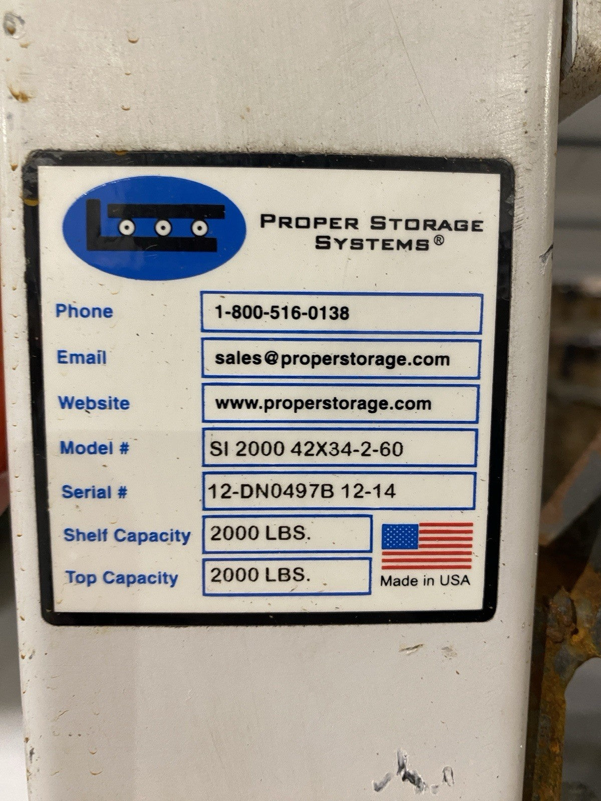 SI 2000 42X34-2-60 | Proper Storage Systems Manual Roll Out Storage Die Shelving - Used - Maverick Industrial Sales