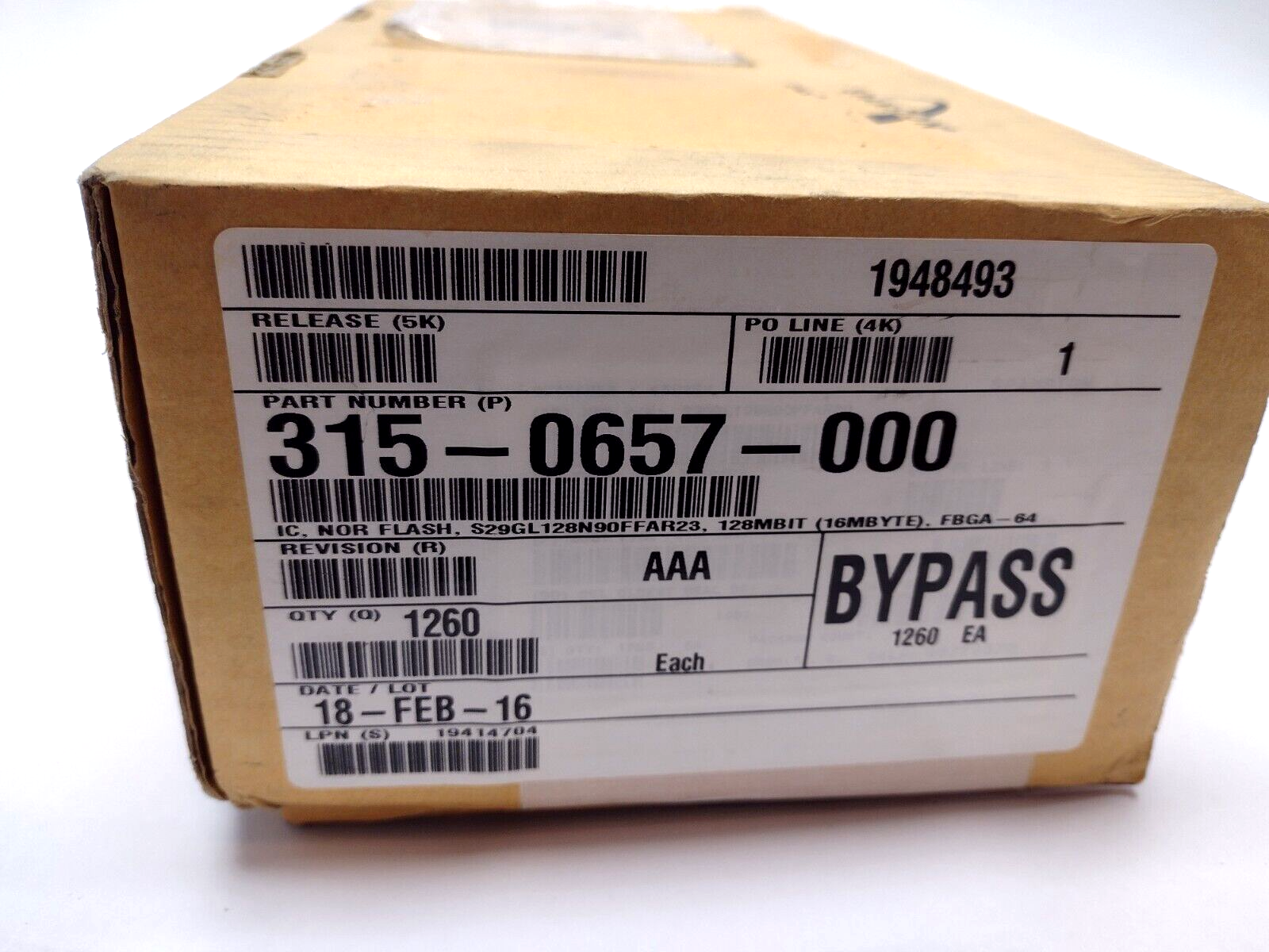 Infineon S29GL128N90FFAR22 IC FLASH 128MBIT PARALLEL 64FBGA NOR Memory 1260 PCS - Maverick Industrial Sales