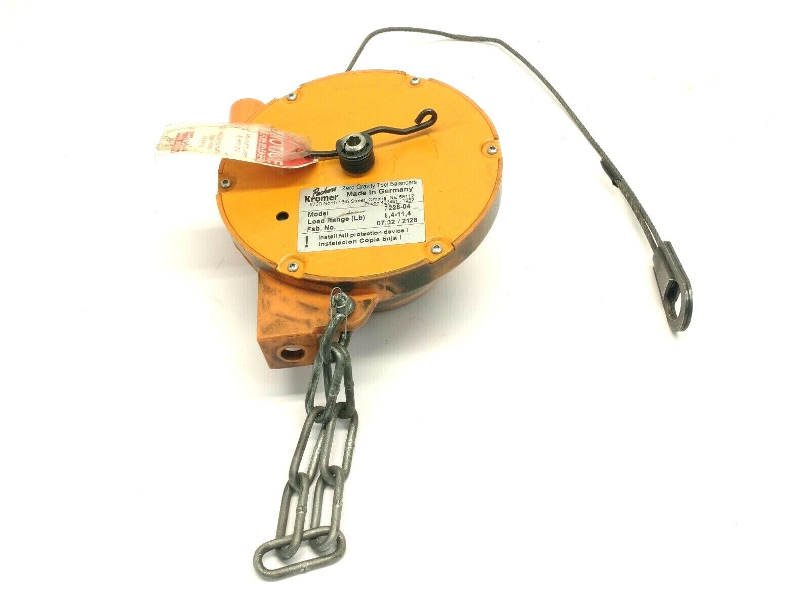 Packers Kromer 7228-04 Light-Duty Zero Gravity Balancer 8.4-11.4Lbs Load Range - Maverick Industrial Sales