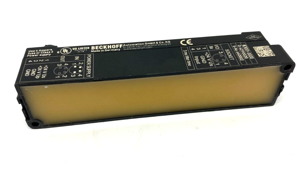 IE1001-0000 | Beckhoff Digital Input Link Extension Box 8-Channel 24VDC M8 - Used - Maverick Industrial Sales