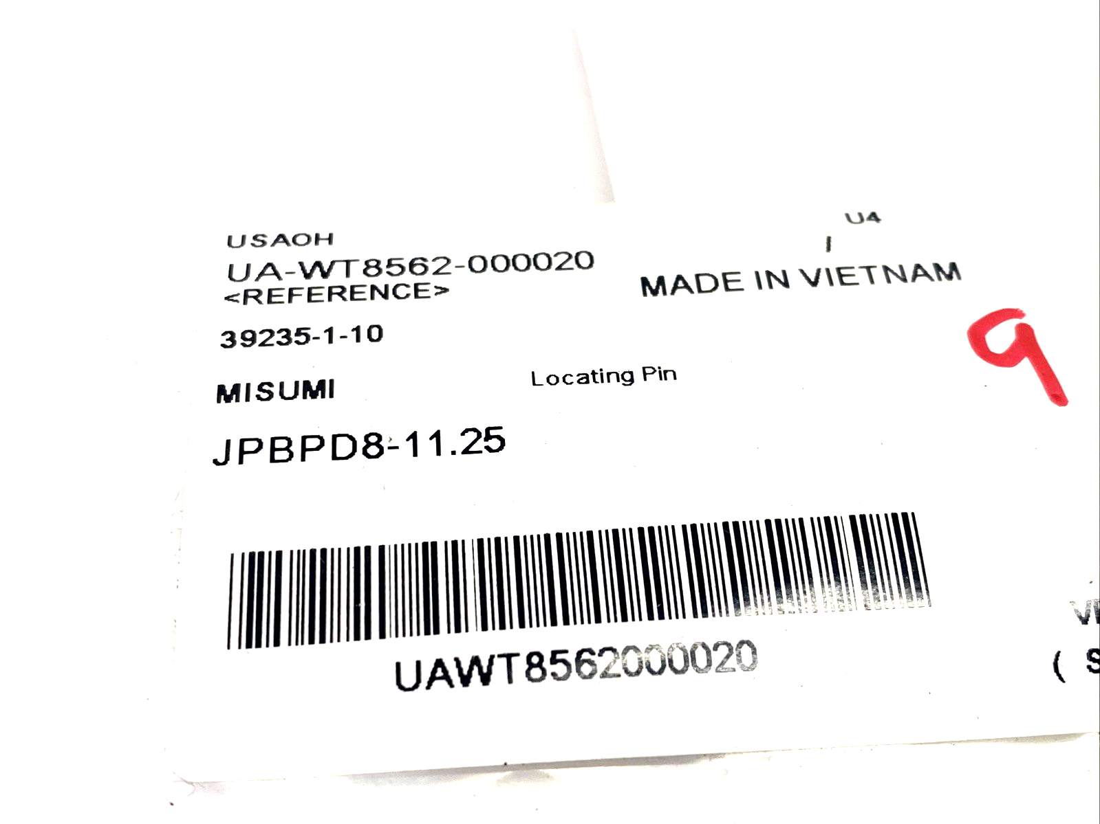 MiSUMi JPBPD8-11.25 Locating Pin 11.25mm Position Side 8mm OD Mounting Side 2-PK - Maverick Industrial Sales