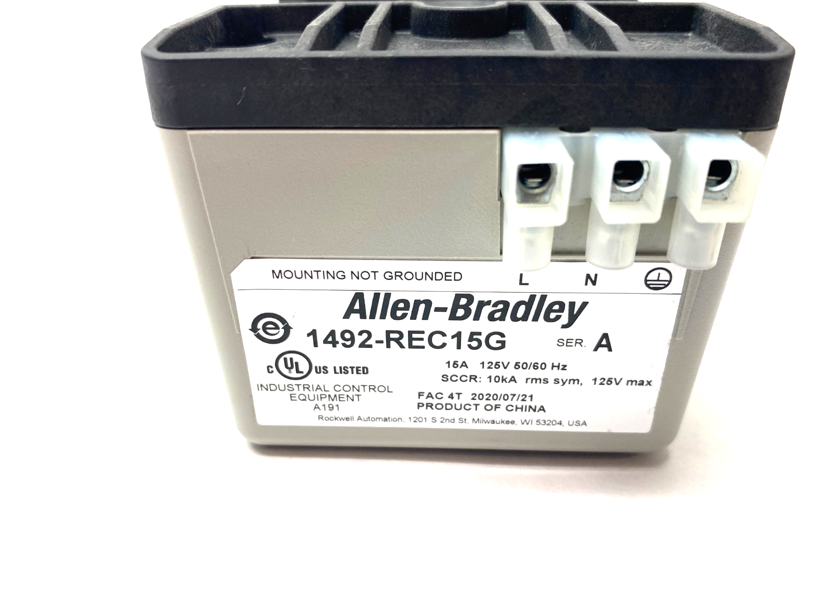 Allen Bradley 1492-REC15G Ser. A Duplex Receptacle 15A DIN Mount - Maverick Industrial Sales
