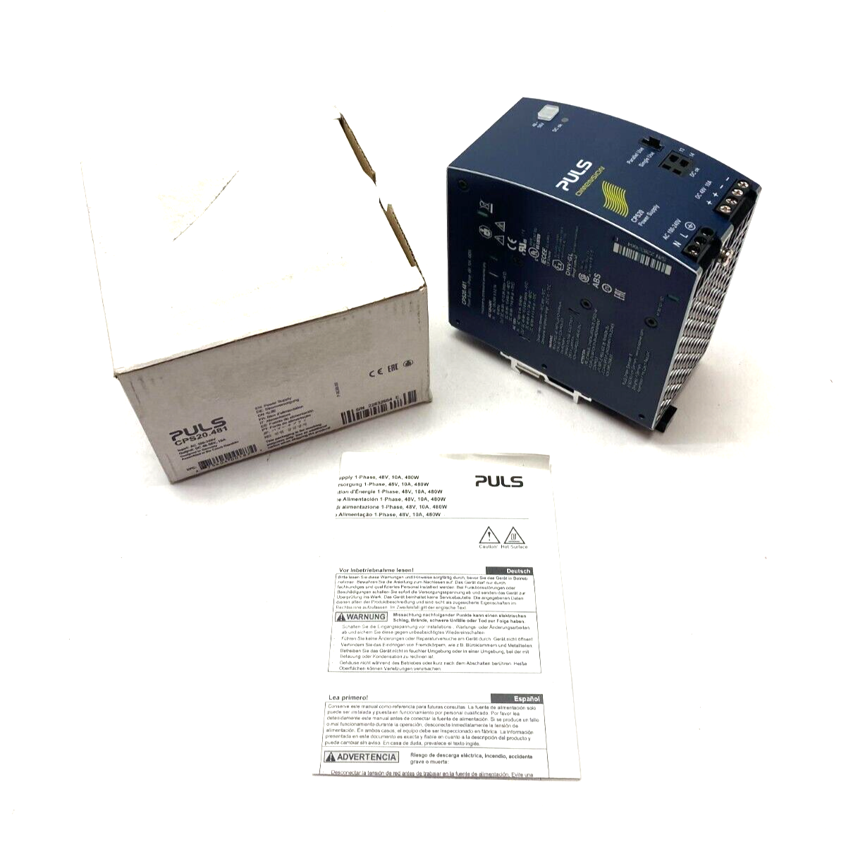 Puls CPS20.481 Power Supply, 1-Phase, 120-240VAC, 48VDC 10A 480W - Maverick Industrial Sales