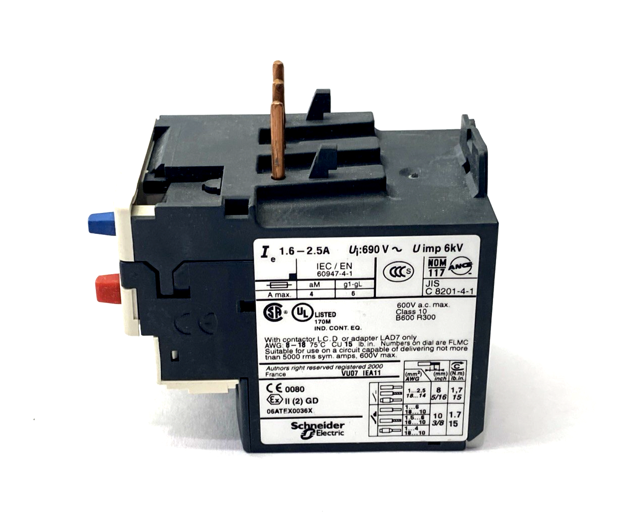 Telemecanique LRD07 Thermal Overload Relay 1.6-2.5A TeSys-034677 - Maverick Industrial Sales
