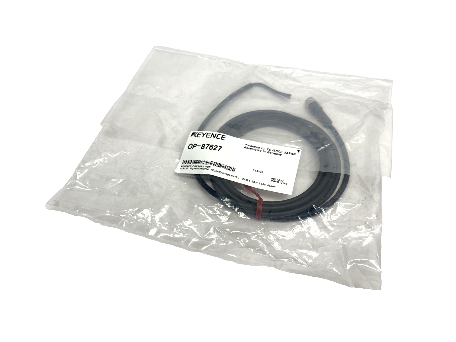 Keyence OP-87627 Connector Cable M8 3-Pin Female Straight 2m Standard - Maverick Industrial Sales