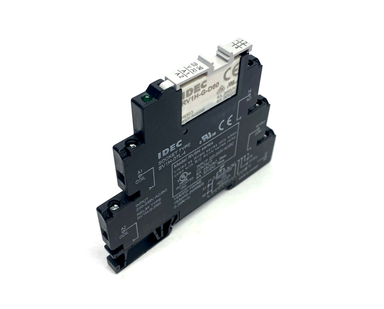 IDEC RV1H-G-D60 Relay Interface, 6A 250VAC 30VDC SV1H-07L-4 Socket/Base - Maverick Industrial Sales