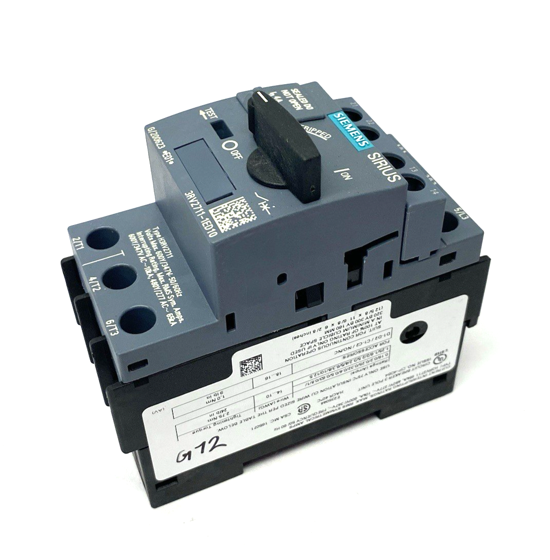 Siemens 3RV2711-1ED10 Sirius Motor Starter Circuit Breaker Frame, Size S00, 3P - Maverick Industrial Sales