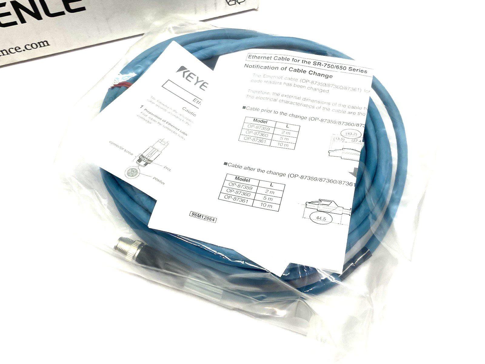 | Keyence OP-87361 Ethernet Connection Cable NFPA79 Compatible, 10 m - New – Open box - Maverick Industrial Sales