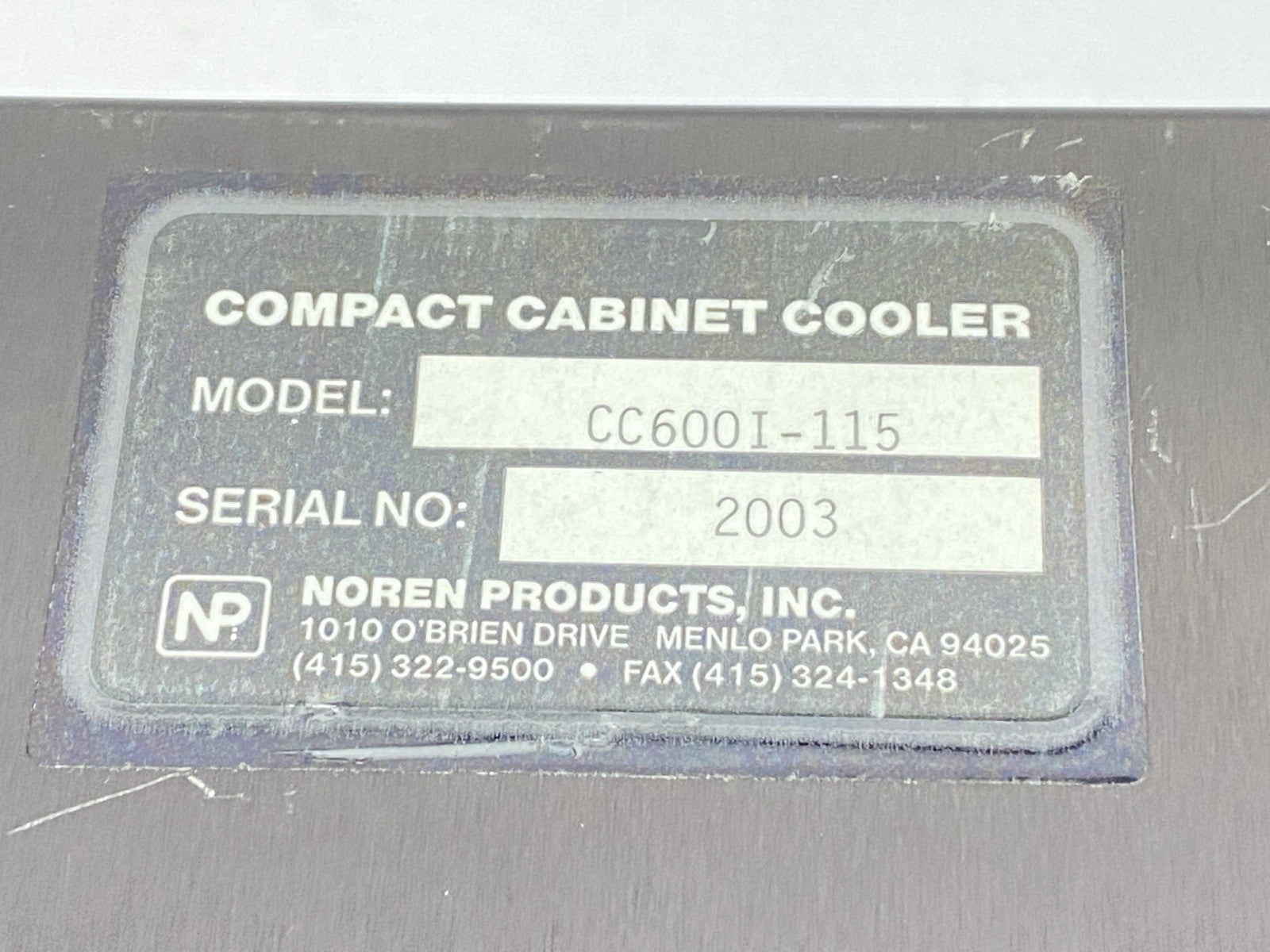 CC600I-115 | Noren Compact Cabinet Cooler - For parts or not working - Maverick Industrial Sales