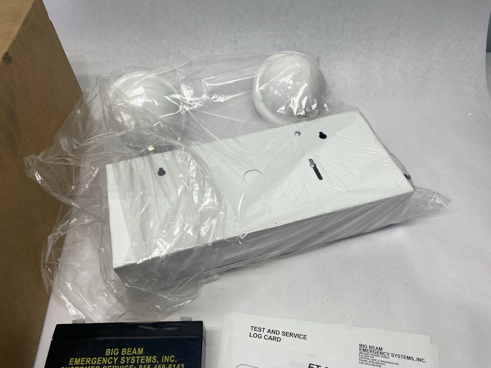 Uline H-7261 Steel LED Emergency Light, White, w/ Battery - Maverick Industrial Sales