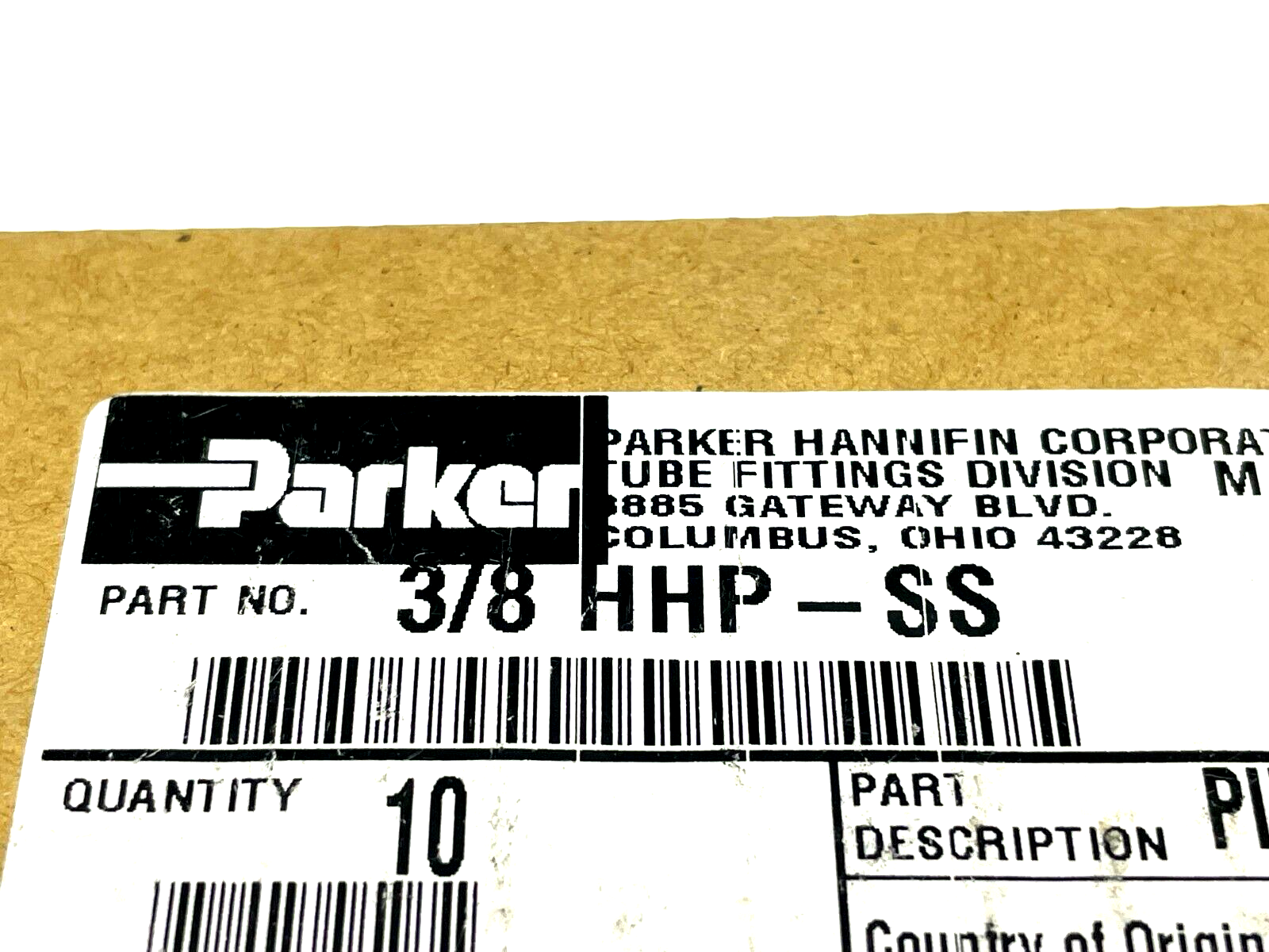 Parker 3/8 HHP-SS Pipe Hollow Hex Plug PKG OF 10 - Maverick Industrial Sales
