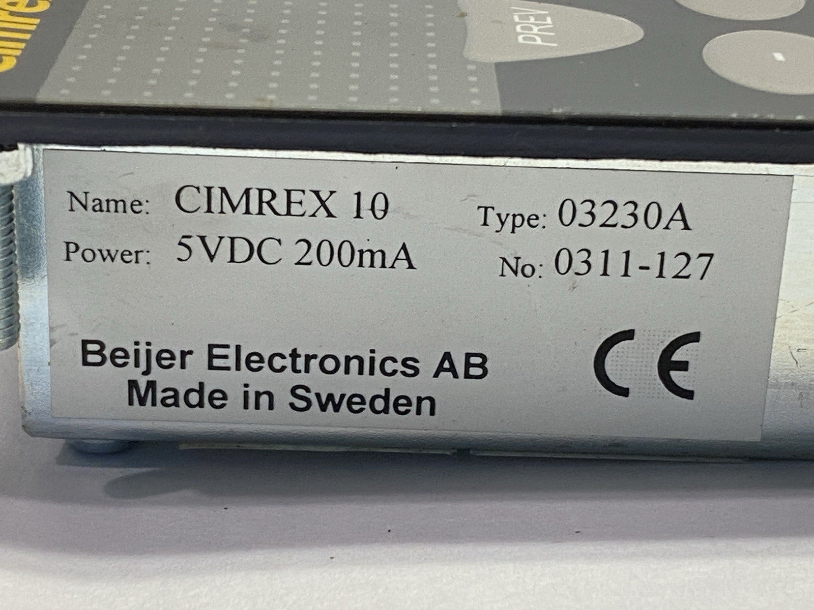 Beijer Electronics CIMREX 10 Type 03230A Operator Control Terminal - Maverick Industrial Sales