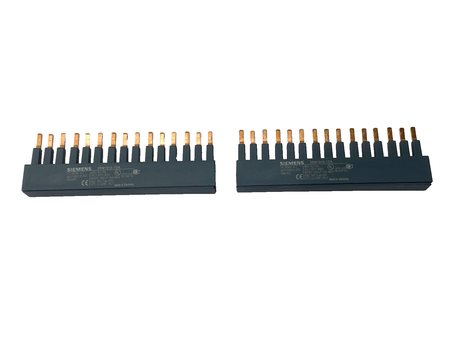 3RM1910-1DA | Siemens Busbar 3-Phase for 5 Motor Starters 15-Pole 480V LOT OF 2 - Used - Maverick Industrial Sales