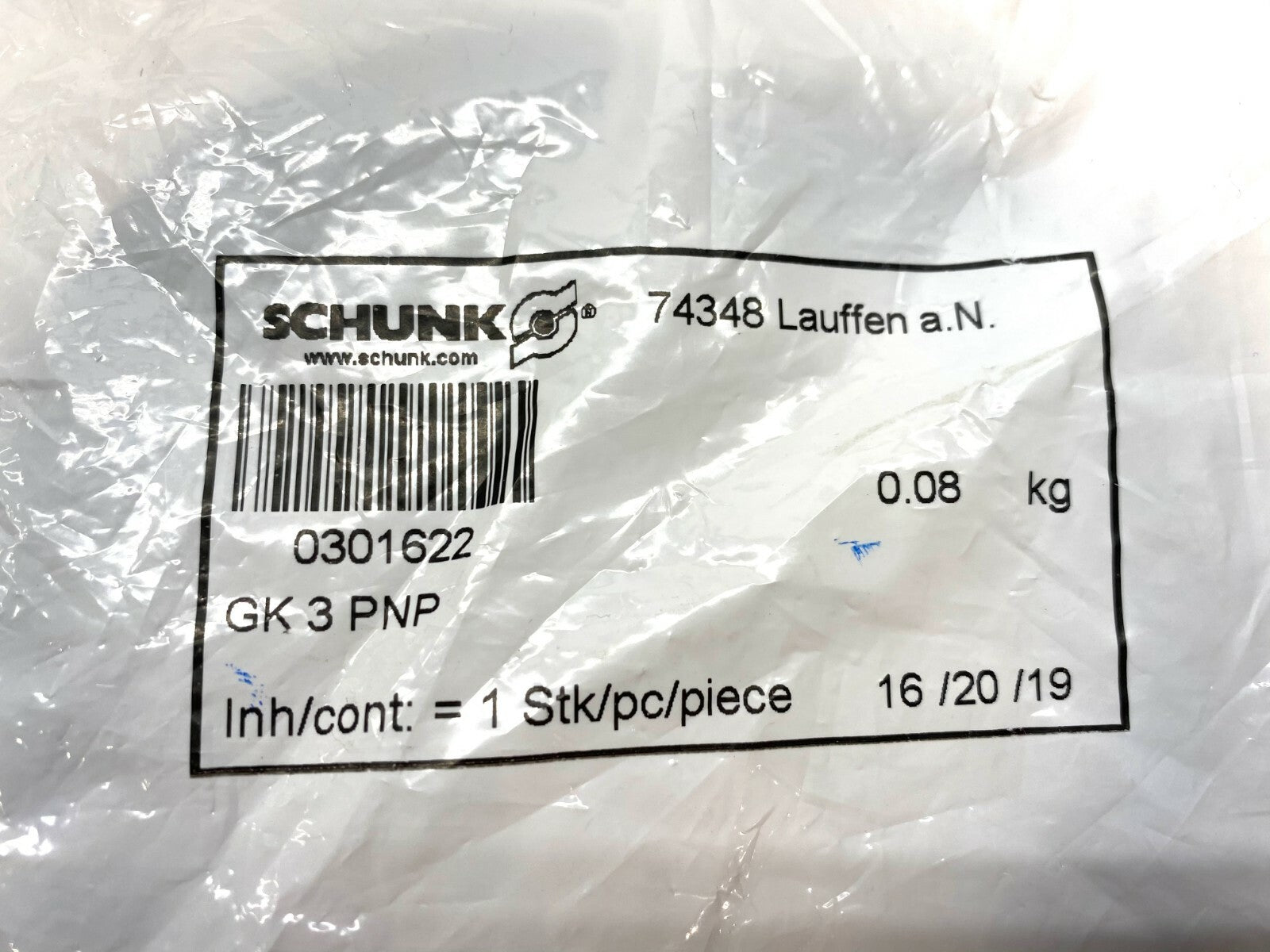 Schunk GK3 PNP Proximity Switch Cordset 0301622 - Maverick Industrial Sales