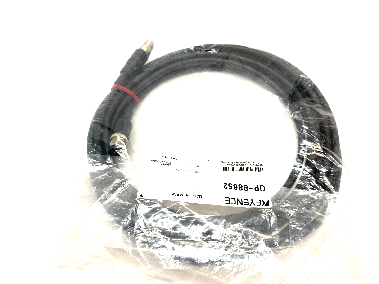 Keyence OP-88652 Ethernet Connection Cordset M12 to M12 5m Length - Maverick Industrial Sales