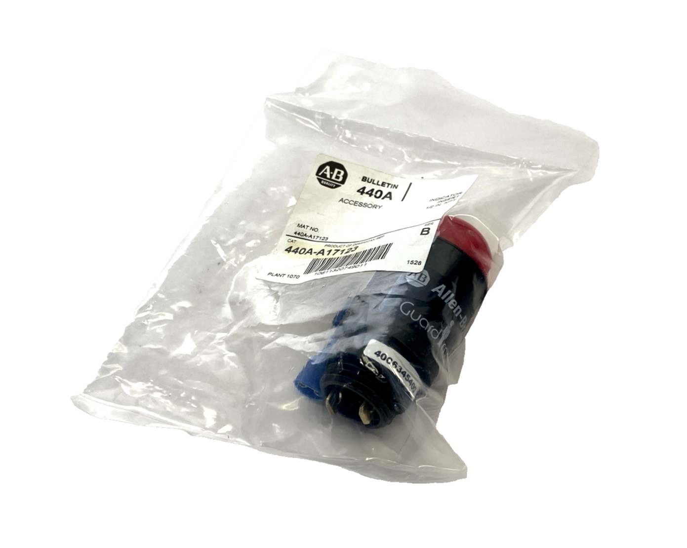 Allen Bradley 440A-A17123 Ser. B Pilot Light Indicator, 1/2" NPT, Red - Maverick Industrial Sales