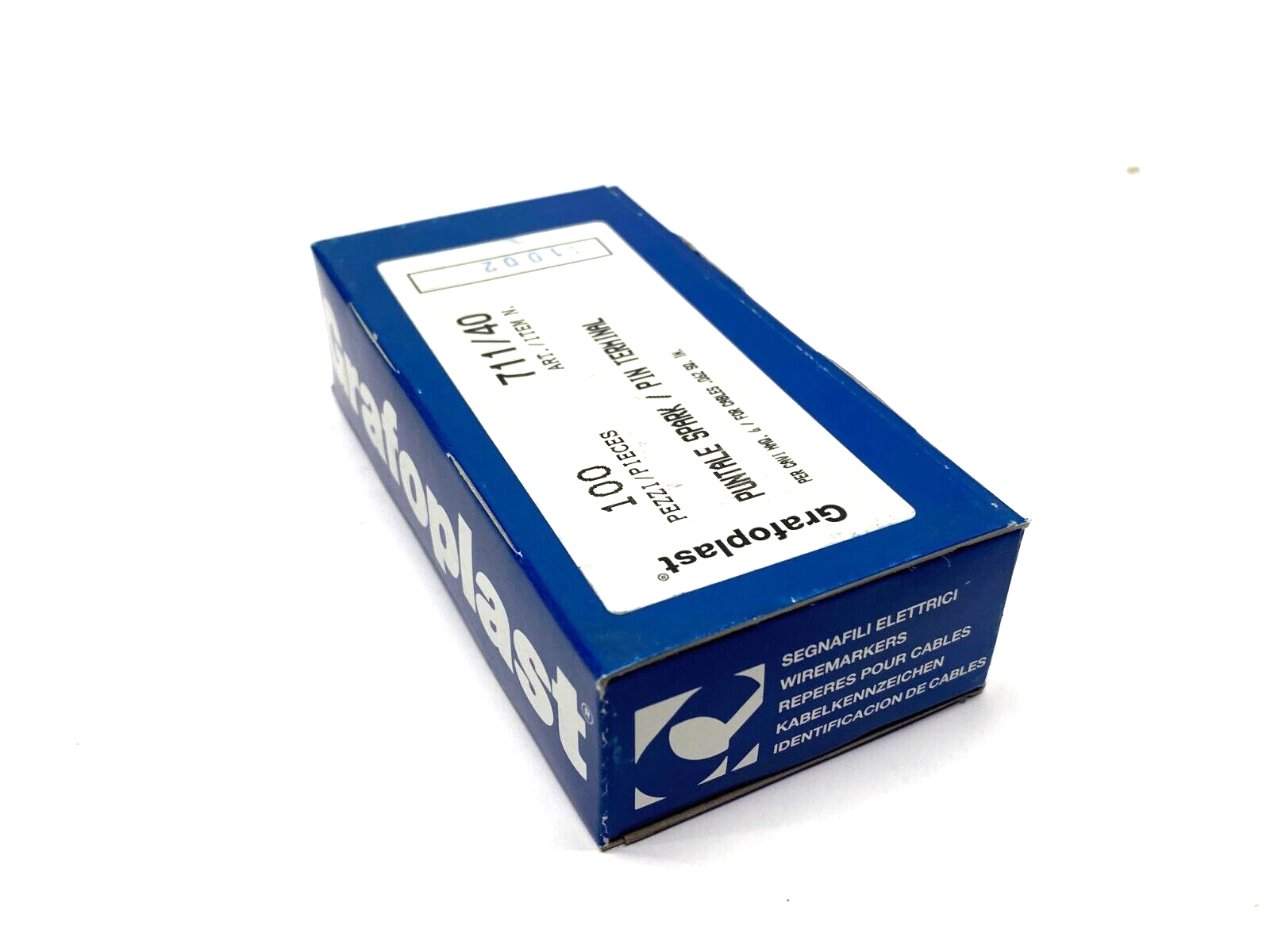 Grafoplast 711/40 17mm Spark Crimp-On Pins for Cable O.D. 4mm BOX OF 100 - Maverick Industrial Sales